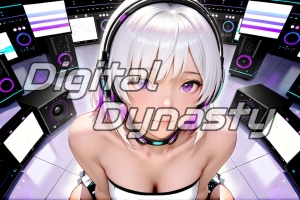 Weiblicher DJ mit Mischpult