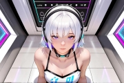Weiblicher DJ mit Mischpult