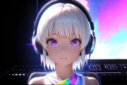 Weiblicher DJ mit Mischpult